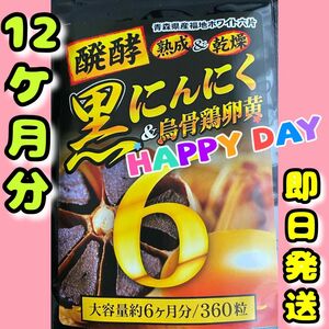 発酵黒にんにく卵黄サプリ+（マカ　ウコン　ビタミン　アミノ酸など）12ケ月分