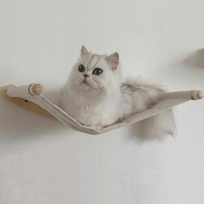 猫 ハンモック 壁掛け クライミング 遊び 階段 4段 くつろぎ 睡眠 木製