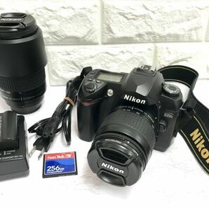 NIKON ニコン D70S 一眼レフデジタルカメラ AF 28-80 1:3.3-5.6G AF 70-300mm 1:4-5.6G レンズ2本 EH-5a MC-DC1 簡単操作確認済 fah 5J045Sの画像1