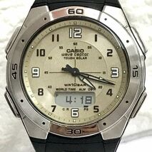 CASIO カシオ ウェーブセプター WVA-470 アナデジ ゴールド文字盤 メンズ 腕時計 fah 4H552S_画像3