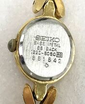 SEIKO セイコー 1E20-6050 レディース腕時計 ゴールドカラー ラインストーン 電池交換済 稼働品 fah 5J060S_画像6