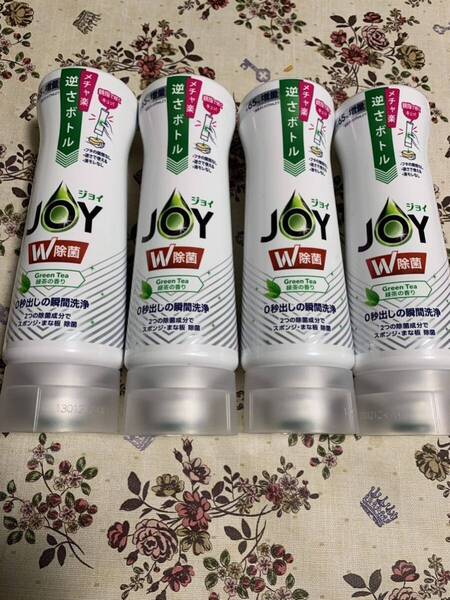 新品未使用 送料無料 ジョイ 逆さボトル 食器用洗剤W除菌《まな板・スポンジ》緑茶の香り 正味量1本300ml×4本(4本売り)