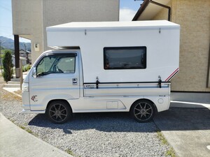 Hondaアクテー軽トラハウス、Motorhome４ＷＤマニュアル５速Power steeringPower windowフロントガラスボカシ入タウン使用　