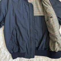 希少 Lサイズ 撥水 BARACUTA バラクータ メンズ ブルゾン ジップアップ チェック L コットン G9 ハリントンジャケット MA-1 ライトアウター_画像9