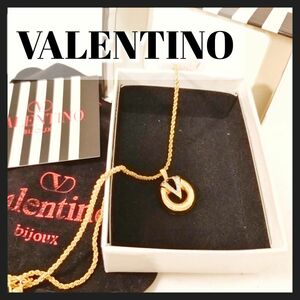 VALENTINO　ヴァレンティノ　ネックレス　Vロゴ　フレンチロープチェーン　箱付