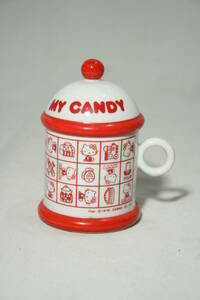  Showa Retro retro pop Sanrio 1976 year made Hello Kitty candy - pot case ceramics made rare goods 