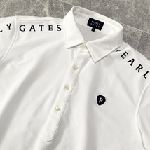 近年モデル PEARLY GATES パーリーゲイツ 半袖 ポロシャツ ストレッチ 吸水速乾 メンズ 5 (L) 白 ホワイト アーチロゴ ゴルフウェア C449_画像4
