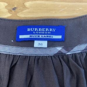 ●5-90 BURBERRY LONDON BLUE LABELバーバリーロンドン ブルーレーベル トップス フレンチスリーブ スカート プリーツ 茶色 チェックの画像7