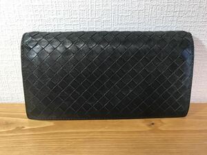 5-159 BOTTEGA VENETA ボッテガ ヴェネタ ボッテガヴェネタ 長財布 財布 レザー ブラック 黒 札入れ 小銭入れ カード入れ メンズ