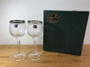 *5-225 BOHEMIAbohe mia pair wine glass glass wine box attaching crystal handicraft 