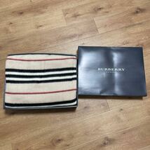 5-185 BURBERRY バーバリー チェック 毛布 ブランケット チェック柄 バーバリーロンドン ウール100%_画像1