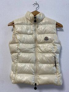 5-218 MONCLER モンクレール ダウンベスト ベスト ダウン アウター 上着 アイボリー オフホワイト ナイロン サイズO 女性用 レディース