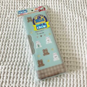 新品　筆箱　ペンケース　くま　両面　ベアー　女の子　青　うさぎ　小学生　軽量