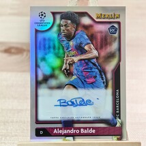 アレハンドロ・バルデ 2021-22 Topps Merlin Chrome UEFA Alejandro Balde Auto RC Barcelona 直筆サインカード_画像1