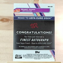 グラニト・ジャカ 2023-24 Topps Finest Road to UEFA Euro Granit Xhaka Auto Switzerland 直筆サインカード_画像2