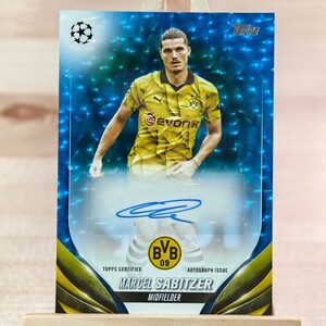 99枚限定 マルセル・ザビッツァー 2023-24 Topps UEFA Club Competitions Marcel Sabitzer Auto Dortmund 76/99 直筆サインカード