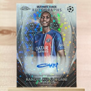 ランダル・コロ・ムアニ 2023-24 Topps UEFA Club Competitions Ultimate Stage Randal Kolo Muani Auto PSG 直筆サインカード