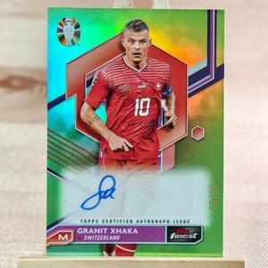 99枚限定 グラニト・ジャカ 2023-24 Topps Finest Road to UEFA Euro Granit Xhaka Auto Switzerland 80/99 直筆サインカード