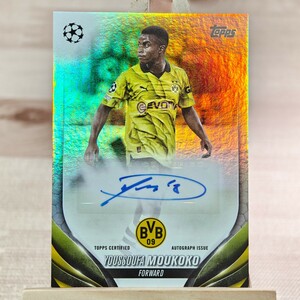 ユスファ・ムココ 2023-24 Topps UEFA Club Competitions Youssoufa Moukoko Auto Dortmund 直筆サインカード