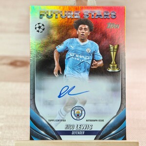 リコ・ルイス 2023-24 Topps UEFA Club Competitions Rico Lewis Auto Manchester City 直筆サインカード