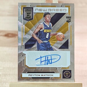 ペイトン・ワトソン 2022-23 Panini Donruss Elite Peyton Watson New Breed Rookie RC Auto 直筆サインカード ナゲッツ