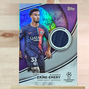 299枚限定 ワレン・ザイール＝エムリ 2023-24 Topps UEFA Club Competitions Warren Zaire-Emery Jersey Paris Saint-Germain 150/299