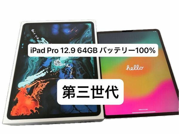 美品 iPad Pro 12.9 64GB Wi-Fi バッテリー100% 第三世代