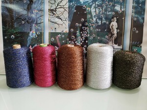 毛糸　キラキラ　ラメ糸　カラーいろいろセット　コーン巻き　業務用　
