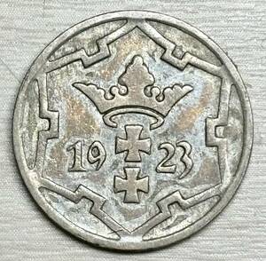 【ダンチヒ・ニッケル貨】(1923年銘 2.0g 直径17.5mm)