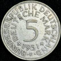 【旧西ドイツ銀貨】(初年号-1951年銘 11.0g 直径29mm)_画像2