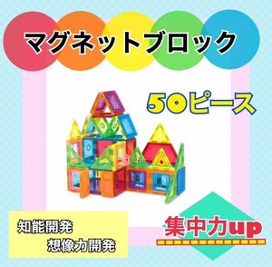 マグネットブロック★50Pブロック★磁気ブロック★パズル★モンテッソーリ★ブロック★おもちゃ★知育玩具