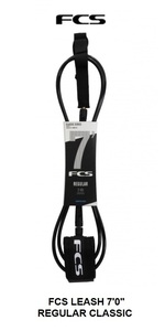 送料無料(一部除く）▲FCS Classic Regular Leash 7ft　クロ(新品)リーシュコード