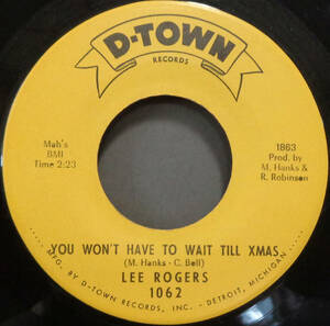 【SOUL 45】LEE ROGERS - YOU WON'T HAVE TO WAIT TILL XMAS / MY ONE AND ONLY (s240505035) 