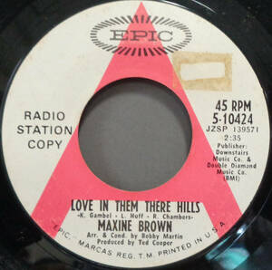 【SOUL 45】MAXINE BROWN - LOVE IN THEM THERE HILLS / FROM LOVING YOU (s240520022)