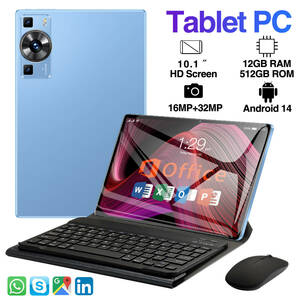 未開封未使用品！ 大容量512G RAM 12G 新品 PCにも タブレット 端末 Andoroid 14 10.1インチ 本体 10000mAH　ブルー