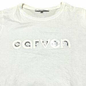 極美品　カルヴェン　カットソー　Tシャツ　白T シルバーロゴ　CARVEN XS Tシャツ ロゴ ホワイト 半袖Tシャツ 半袖