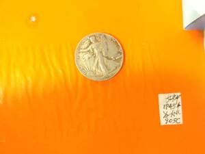 1円オーク：USA1945年女神1/2ドル銀貨1枚NO-905-C