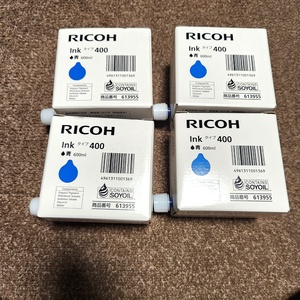 未使用 600ml×4点 RICOH リコー 純正 インク タイプ400 青 60s24-1343