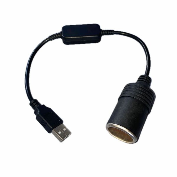 USBー12Vシガーソケット変換アダプターコード 35cm