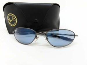 * очень красивый товар *RayBan RayBan *Titanium RB8017* солнцезащитные очки * черный * metal рама * голубой линзы * с футляром *A5002