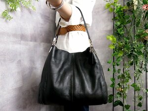 ●超美品●COACH コーチ●マディソン フィービー●F34495●カーフ レザー 本革●ショルダー トート バッグ●黒●ゴールド金具●B5●Js46227