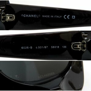 ◆美品◆CHANEL シャネル◆6026-B◆ラインストーン ココマーク◆サングラス◆ブラック◆ヴィンテージ◆セルフレーム◆ケース付き◆A5009の画像8