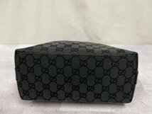 ●美品●GUCCI グッチ●GGキャンバス カーフ レザー 本革●ハンド バッグ●黒●シルバー金具●イタリア製●腕掛け●かばん●Js46301_画像6