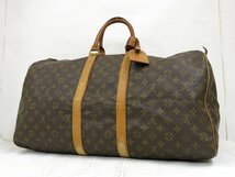 ◆LOUIS VUITTON ルイ・ヴィトン◆モノグラム◆トアル地 カーフ レザー 本革◆ボストン バッグ キーポル◆ブラウン系 ゴールド金具◆A5063_画像1