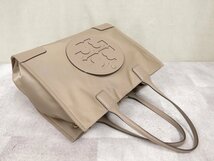 ●超美品●新品同様●TORY BURCH トリーバーチ●エラ●ナイロン カーフ レザー 本革●ハンド トート バッグ●ベージュ●G金具●A4●Js46469_画像4