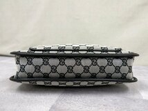 ●超美品●GUCCI グッチ●GGキャンバス カーフ レザー 本革●ワンショルダー バッグ●グレー 黒●ゴールド金具●イタリア製●収納●Js46487_画像6