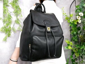 * super-beauty goods *COACH Old Coach *USA made *0547* high class car f leather original leather * rucksack * black *G metal fittings * Vintage *A4 document *Js46613
