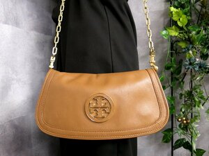 ●超美品●TORY BURCH トリーバーチ●アマンダ●レザー 本革●チェーン ショルダー バッグ●キャメル●ゴールド金具●斜め掛け●Js46784