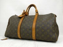 ◆LOUIS VUITTON ルイ・ヴィトン◆モノグラム キーポル◆トアル地 カーフ レザー 本革◆ボストン バッグ◆ブラウン系 ゴールド金具◆A5201_画像1