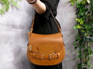 * очень красивый товар *BALLY Bally * вязаный * очарование * машина f кожа натуральная кожа * one сумка на плечо * Camel * Gold металлические принадлежности * плечо ..*Js46797